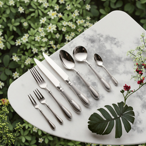 2025 ערכת כלי שולחן וינטג החדשה כלי כסף מלכותי 18/10 סכו "ם מפואר להגדיר עבור אירוע קייטרינג חתונה - Product Image 5