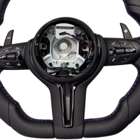Volant en cuir de style guerrier tout noir pour BMW F10 F22 F30 F34 F32 F82 E70 E90 F20 F06 F11 F15 M2 M3 M4 M5
