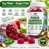 Gummies de fibres alimentaires quotidiennes sans sucre, prébiotiques à la racine de chicorée, végétaliennes, marque privée, vente en gros en vrac