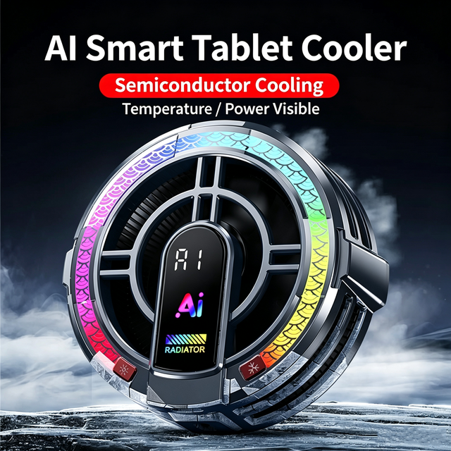 Support OEM Customization TH06 PRO AI Smart Semiconductor Tablet Cooler Magnetic Clip 2 in 1 Gaming Radiator