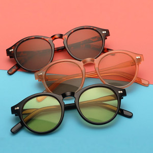 2023 logotipo personalizado lente redonda moda Retro conducción <span class=keywords><strong>gafas</strong></span> UV400 Vintage plástico personalizado mujeres hombres <span class=keywords><strong>gafas</strong></span> <span class=keywords><strong>de</strong></span> <span class=keywords><strong>sol</strong></span> - Product Image 2