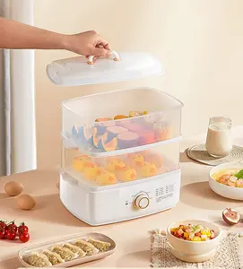 Cuiseur de légumes électrique, cuisine en gros, 18l, 3 couches, 750W, cuiseur à vapeur