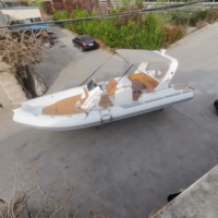Hypalon Sport Cabine Cruiser Rigide Passager Fibre De Verre Coque Plancher Aéroglisseur Canoë Nervure Bateau Gonflable Bateau De Pêche