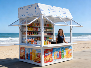 Tenda per Eventi, Mercati e Fiere, Chiosco Portatile, Stand Mobile per Attività Commerciali, Bar Pieghevole per Snack - Product Image 4