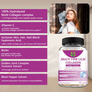 Cápsulas de colágeno múltiple de etiqueta privada Vitamina C Biotina para el crecimiento de las uñas del cabello Cuidado DE LA PIEL Pastillas de complejo de Colágeno Hidrolizado - Product Image 4