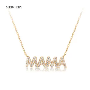 Mercery สร้อยคอทองคำแท้14K รุ่นแรก,สร้อยคอจี้ทองคำ14K จี้เพชรวันแม่