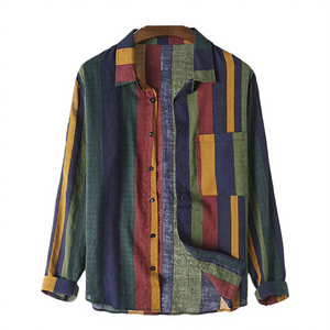 Nouvelle Chemise Décontractée Homme Printemps à Pois Colorés Manches Longues Col Revers Respirante en Fibre de Polyester Infroissable Style Urbain - Product Image 4