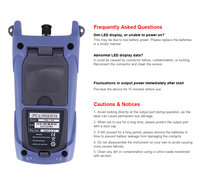 Testeur de puissance optique à fibre optique 850/980/1300/1310/1490/1550/1625/1650 nm -70 à +10 dBm avec connecteur FC/SC