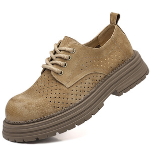 Chaussures en cuir décontractées pour hommes, respirantes et ajourées, nouvelle collection été, polyvalentes, basses, légères, pour le travail en extérieur - Product Image 4