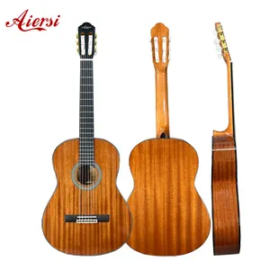 Aiersi 39インチOEM ODMカスタムクラシックギターマホガニーボディ中国製工場価格クラシックギター販売