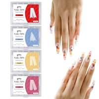 Gelsky plus de 100 Styles Xxxl pointes d'ongles pas de courbe C pointes d'ongles en forme de cercueil souples pointe d'ongles français