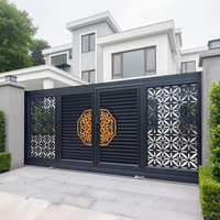 Portail de garage moderne rectangulaire de 2,4 m en alliage d'aluminium, simple battant, isolant thermiquement, étanche, avec revêtement poudré durable, pour villa