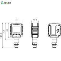 Manomètre numérique BCST JC-S281 en acier inoxydable 304 avec plage de mesure en Mpa pour gaz et liquide, garantie 1 an, support OEM personnalisé