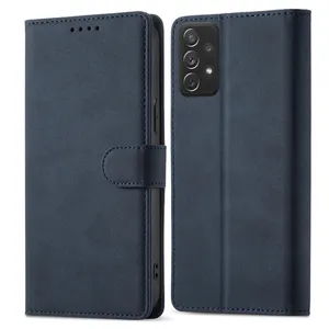 Matte Skin Touch PU Leather Flip Folio Cover Card Slot Wallet Phone Case for Samsung Galaxy A53 A33 A22 A13 A32 A72 A03 5G