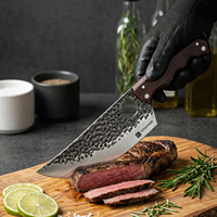 Couteau de cuisine à lame en acier à haute teneur en carbone, manche en bois, 6,8 pouces, tranchant durable, idéal pour la cuisine à domicile et les restaurants