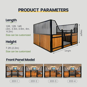 Hochwertiges, Robustes Pferdeboxensystem – Pferdestallausrüstung – Maßgefertigte, Feste Pferdeboxen-Vorderwand mit Schwingtür - Product Image 3