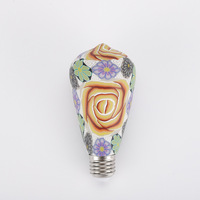 Ampoule LED décorative en verre peinte à la main ST64, lumière d'ambiance colorée pour bar, café, fête, décoration, usine OEM