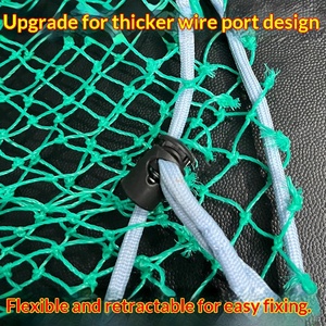 Filet de pêche pliable vert épaissi en polyéthylène avec cordon de serrage pour la protection des poissons en rivière et en ruisseau – Vente en gros - Product Image 3