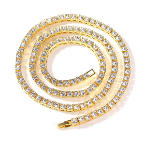 Großhandel Hip Hop-Schmuck Mode 18K Gold Silber plattiert Diamant Tenniskette Halskette für Herren Damen - Product Image 3