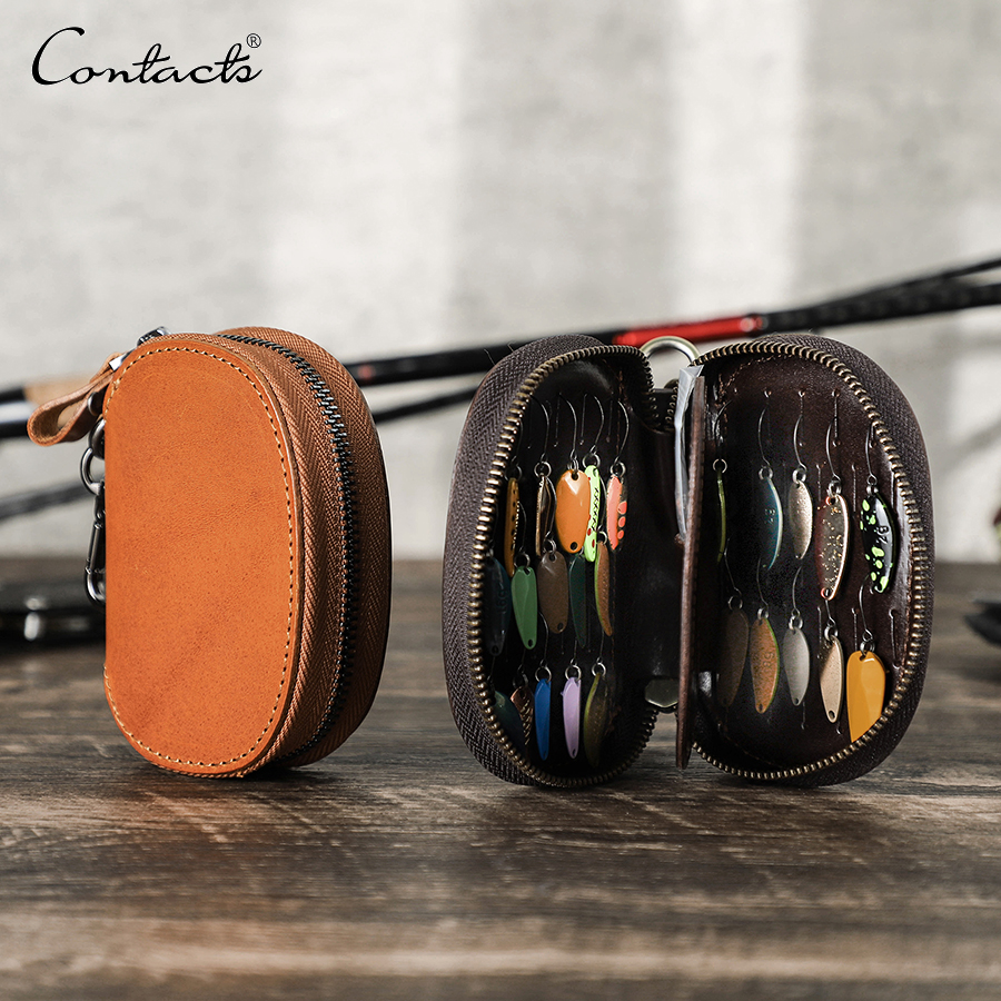 Коробка для рыболовных снастей из натуральной кожи, водонепроницаемый комплект аксессуаров для рыболовных приманок