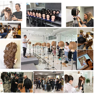 Tête d'entraînement en cheveux humains 100% naturels pour femmes, marron <span class=keywords><strong>blond</strong></span> clair, pour coiffeuses - Product Image 6