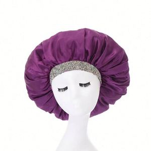 Silky Jewel <b>Extra</b> <b>Large</b> Rhinestone Bling Diamond Satin Bonnet Night Sleep Cap Wrap for Curly Hair Promotion Gift - Product Image 3