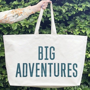 Fashion Women's Grocery <b>Bags</b> Extra <b>Large</b> Natural <b>Canvas</b> Shopping Tote <b>Bag</b> With Custom Printed Logo And Cotton Handle - Product Image 3
