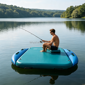 Plateforme flottante gonflable en PVC Hailebao, résistante à l'eau, avec technologie Drop-stitch, épaisseur 0,7 mm, pour yoga, lutte et autres activités aquatiques. - Product Image 4