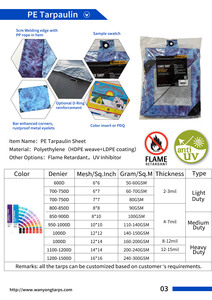 Bâche en PE Lona 150 g/m² Imperméable <span class=keywords><strong>Anti</strong></span>-âge <span class=keywords><strong>pour</strong></span> Chantier Extérieur Violet Bleu Usine Linyi Prix de Gros OEM ODM - Product Image 3