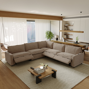 VOXHOME ABD'den Doğrudan Gönderim İskandinav Modern Elektrikli Yatarlı Koltuk Oturma Odası Mobilyası Uzatılabilir Çekyat Köşe Koltuk - Product Image 4