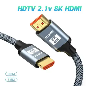 Câble <span class=keywords><strong>HDMI</strong></span> 8K 0.5-1.5M 60HZ 2.1V 4K <span class=keywords><strong>144HZ</strong></span> 3D TV haute vitesse pour ordinateur PS Console de jeu câble Audio et vidéo HDTV - Product Image 2