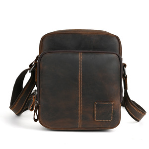 Bolso Ando de Cuero Genuino, Bolso Bandolera Vintage de Piel de Vaca para Hombre, Bolso Mensajero Compacto - Product Image 5
