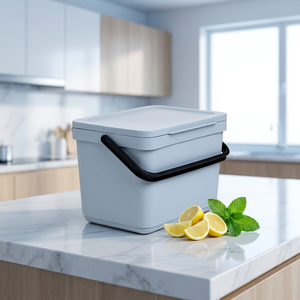 Poubelle à compost de cuisine TATAY 6L |   Support de compostage intelligent pour cuisine avec couvercle |   Conception fonctionnelle compacte |   Matériaux 100% recyclés | - Product Image 4