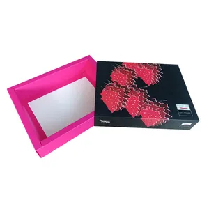 Wholesale custom logo cardboard paper slid drawer folding cosmetic hamper carton box with silver stamping logo