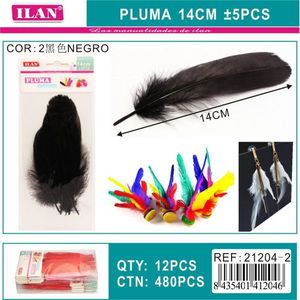 Piume Nere ILAN da 14 cm per Artigianato e Creazione di Gioielli - Product Image 3