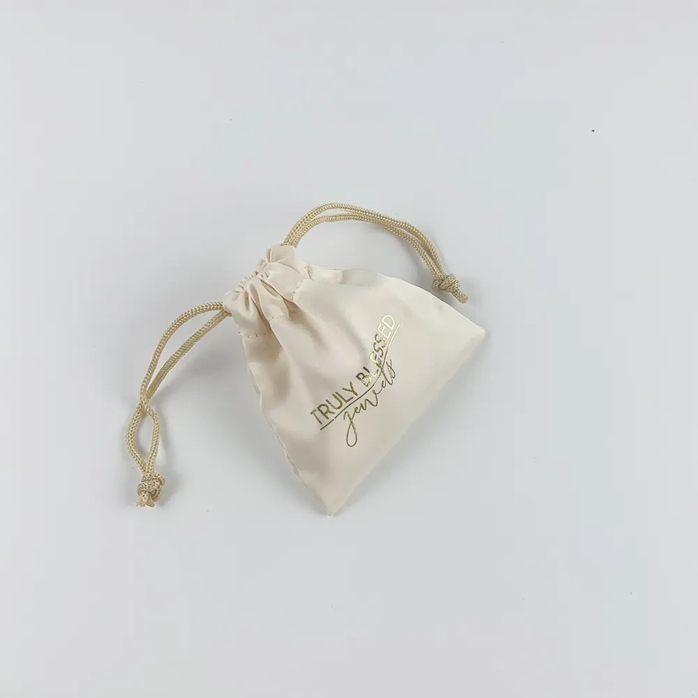 Bolsas pequeñas de algodón satinado personalizadas, bolsas de regalo de tela, joyería, lona, compras, terciopelo, cordón para el polvo, bolsa de embalaje con logotipo
