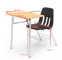 Ensemble de bureaux, chaises et tables combinés pour les écoles de formation modernes