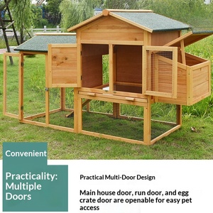 Caseta para <span class=keywords><strong>Mascotas</strong></span> de Madera Maciza Resistente a la Intemperie, con Bandeja Extraíble Fácil de Limpiar, Personalizable, Grande, para Pollos, Conejos, etc. - Product Image 2