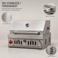 Barbecue fumoir moderne encastrable au charbon de bois, tête de gril en acier inoxydable 304 pour fêtes, cuisine extérieure, îlot, villa, patio, jardin