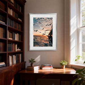 Cadres photo modernes écologiques personnalisés en aluminium A3 A4 avec ou sans passe-partout pour accrochage mural - Product Image 6