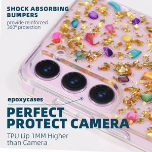 Coque de téléphone S24 pour Samsung pour Galaxy S23 Étui en pierre scintillante transparente PC TPU S22 Plus Étui de téléphone pour Samsung Étui de téléphone - Product Image 2