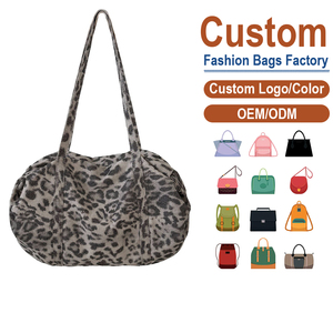 Bolso de Hombro de Poliéster con Estampado de Leopardo Retro, Bolso Tote Casual de Estilo Salvaje y Moderno para Mujer - Product Image 1