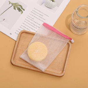 Sac en maille moussante propre sac d'économiseur de savon suspendu Portable bain douche filet en maille moussante nettoyage sac de savon en maille délicate - Product Image 2