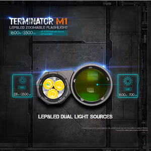 ACEBEAM Terminator <span class=keywords><strong>M1</strong></span> LED (reflector) y LEP con zoom (foco) Micro-Arc 1750 yardas Ultra Long Throw 3500 lúmenes linterna - Product Image 6