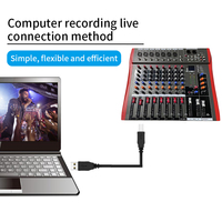 LAIKESI 8 canaux CT-8 mélangeur audio professionnel USB DJ Sound Mixing Console 48V Phantom Powers Amplifier mixer