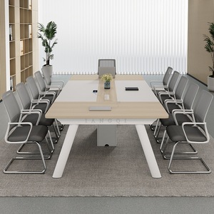 Table de conférence Poetry Season Wood Song HYZ-006, longue et moderne, pour salle de réunion, formation, bureau, avec chaises assorties - Product Image 3