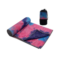 Serviette de yoga OEM/ODM, couleur et logo personnalisés, tapis antidérapant, 100% polyester, sport, musculation, fitness, yoga, exercice