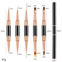 Ensemble de 10 pinceaux pour nail art, professionnel, 5 pinceaux à double extrémité pour nail art acrylique, liner, détails, peinture, dessin et design