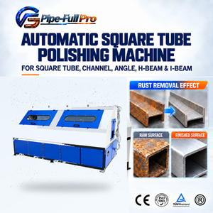 Máquina pulidora de tubos cuadrados con alimentación ajustable para acero de canal, barra plana y hierro angular, para pulido de superficies industriales - Product Image 1