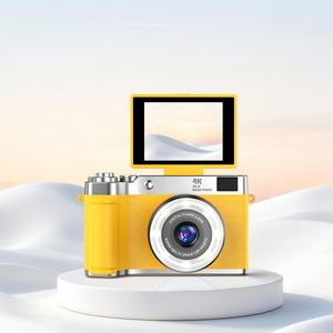 Yeni tasarım 2.4 inç IPS ekran 180 kapak kapak 8X dijital Zoom 48MP 4K sarı öğrenciler çocuklar Selfie Vlogging dijital kamera - Product Image 3